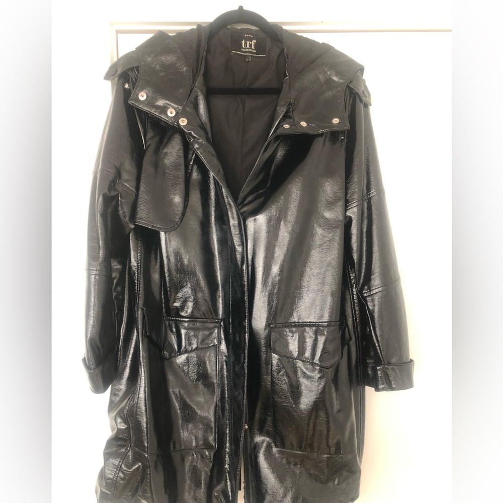 Patent leather Rain Coat
